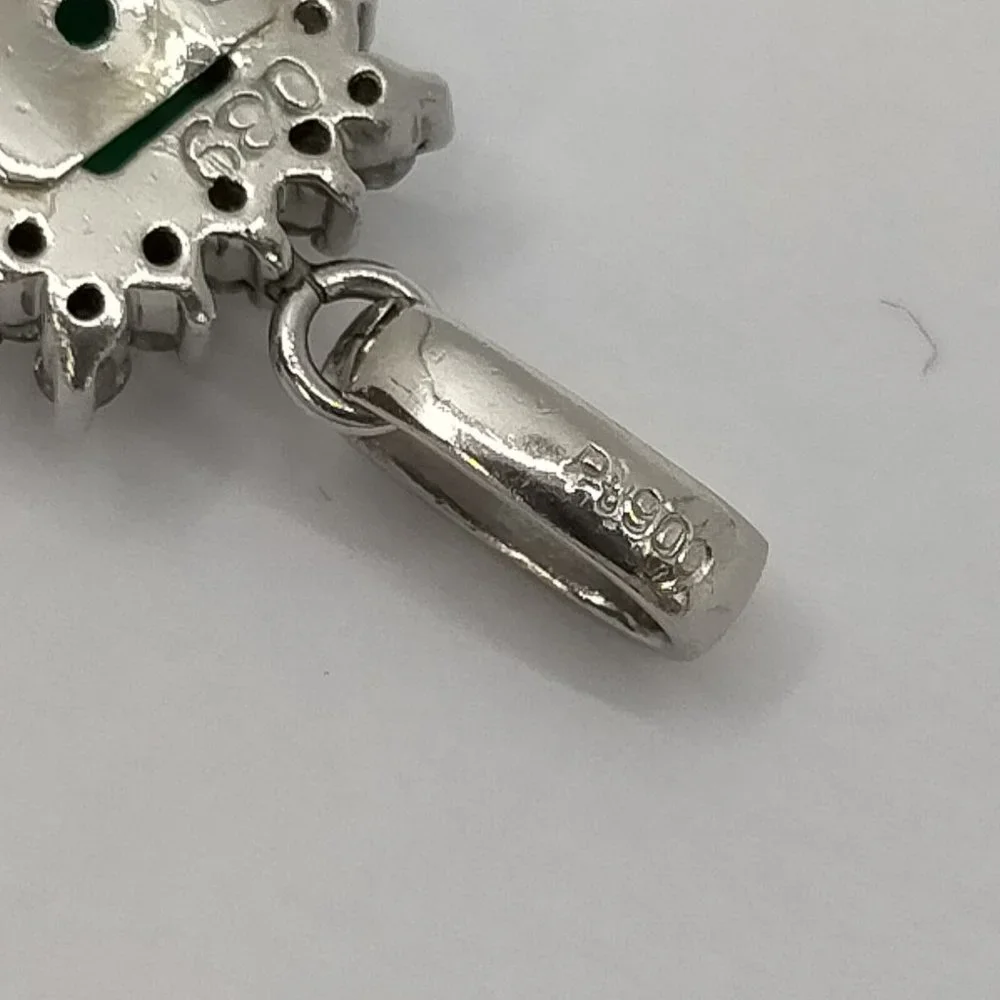 Jewelry Pendant Head Emerald 0.39ct Platinum swank - Picture 6 of 9